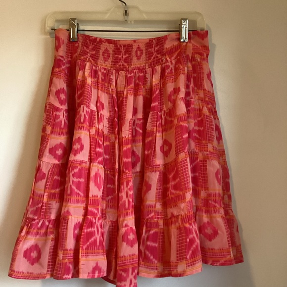 Anthropologie Danielle Duer Tiered Mini Skirt Womens Small Tangerine Fairycore - Picture 4 of 14